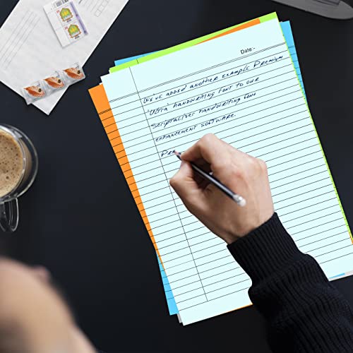 Lakeer A4 Size Ruled Paper-Single Side Ruled | 5 Colours-Pack of 50 Sheets | for Project/Assignment/Practical/Homework, (Fluorescent Colours) - Image 6