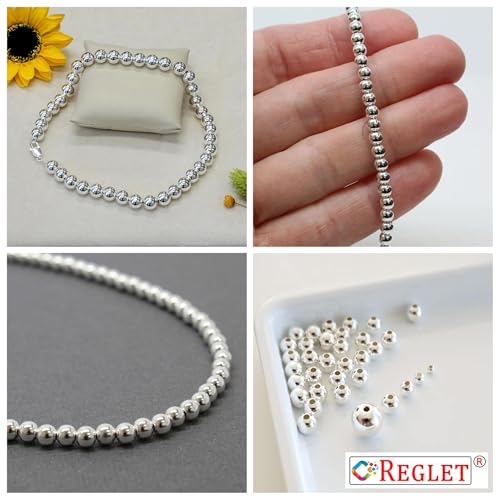 Image of 1800 Pcs Golden & 1800 Pcs Silver Pearl Beads for Bracelet Making Kit - Plastic Beads for Jewellery Making Kit - Pearls for Craft - Sizes 4, 5, 6, 8, 10, 12MM - 360g