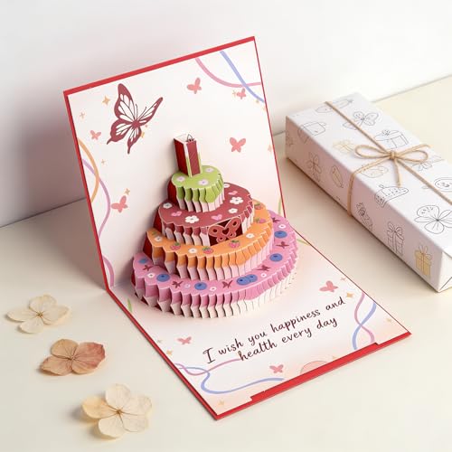 3D Pop Up Birthday Cards, 3D Happy Birthday Greeting Cards, Perfect Birthday Gifts for Mom Dad Wife Men Women Kids Children