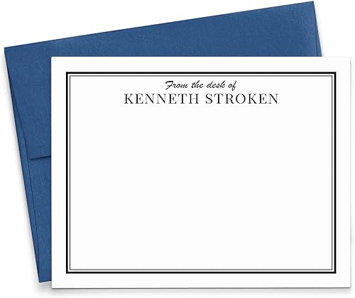 Personalized Stationery For Men, Personalized From the Desk of Stationary, Professional Stationery, Your Choice of Colors and Quantity