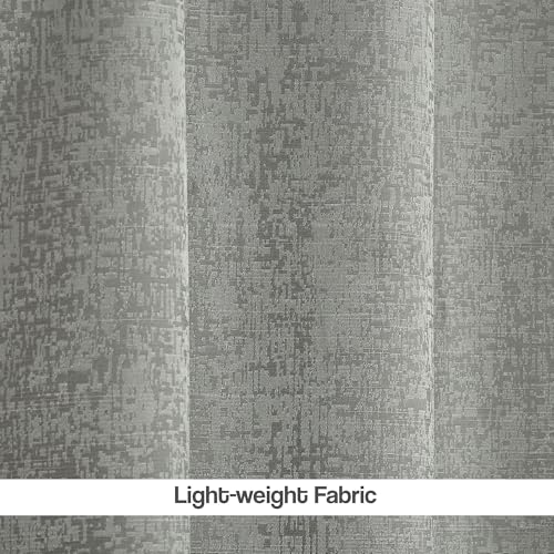 Image of FRESH FROM LOOM Supreme Texture Polyester Padre| Semi Black Out 80% Room Darkening Screens | Curtains for Home 9 Feet (Grey| 2pc Double Weaved Parda | Eyelet Ring | Long Door Curtain)