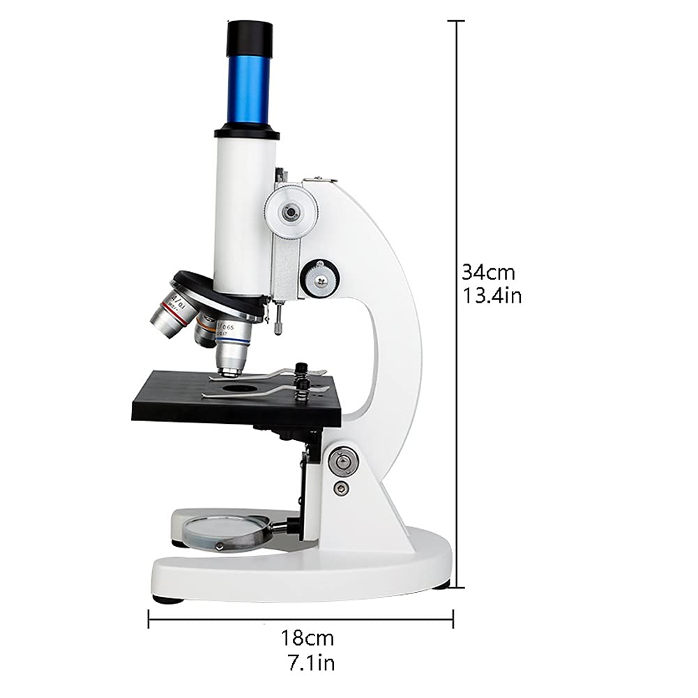 Microscopio per Laboratorio Microscopio Composto Microscopio per Principianti Illuminazione a LED e Specchio con oculare WF20X Adulti Studenti Bambini Laboratorio