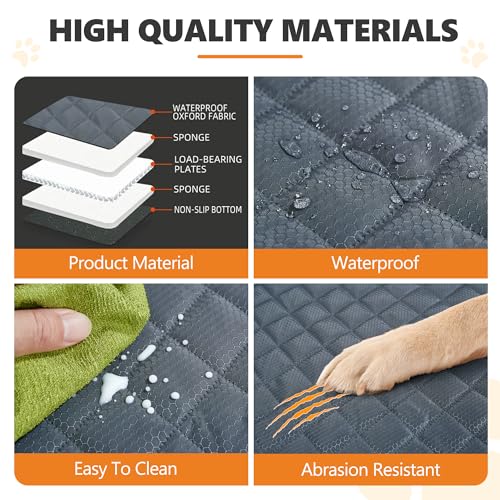 Image of ANOSOSPECIAL Back Seat Extender,Dog Car Seat Cover,Waterproof Pet Hammock Travel Bed,Durable Camping Air Mattress,Non Inflatable Car Bed Mattress Easy Clean for SUV Truck (Grey)