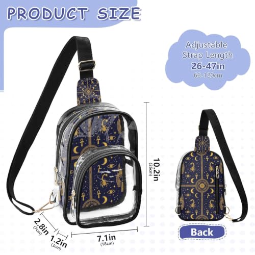 Bolsa transparente de alta comodidad con correa ajustable estilo dorado Anubis 3