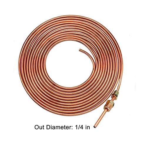 Muhize Brake Line Tubing Kit - Upgraded 25 Ft. Of 1/4 Flexible Copper Coated Brake Line Tube Roll 25 Ft (Includes 16 Inverted Flare Fittings) 2 Sets #TOP5
