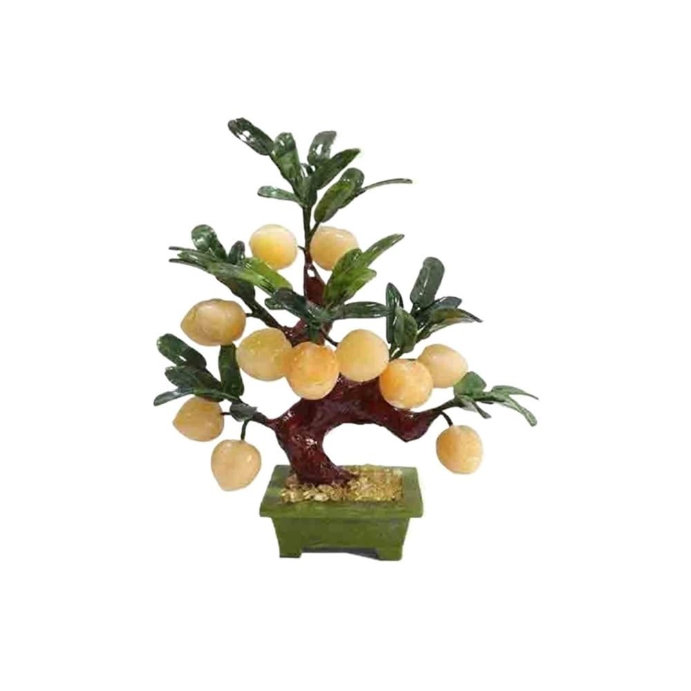 CHENGAIJIAN Artificial Bonsai Tree, Fake Bonsai Peach Tree Jade Artificial Plants Faux for Desk Home Office