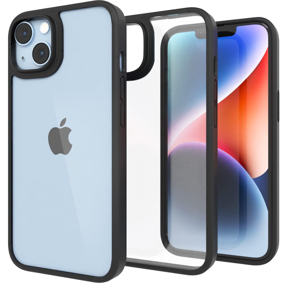 Totem Crystal Fusion Clear Case for iPhone 14 Case Cover, Black | 1 Ft Drop Protection | Anti Yellowing German Bayer Material (TPU + Pc) | iPhone 14 Cover |