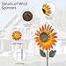 Venniy Sunflower Wind Spinner,Garden Windmills and Spinners for Yard,Metal Flowers for Outside,Metal Kinetic Wind Sculptures, 12.8 * 57 Inches