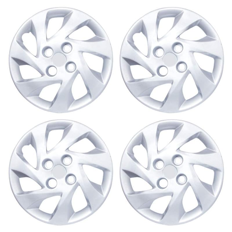 Panewaj 14 Inches Wheel Cover for Honda Amaze Unbreakable Wheel Cap Cover Bolt Fitted in Compatialble for Honda Amaze (2013-2018 Model Year) Tyre Size R14 (Set of 4) (Silver)-image-43