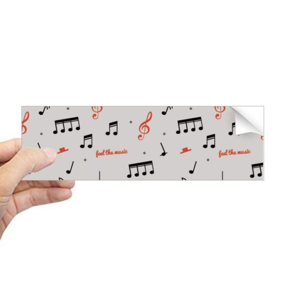 Vinilo rectangular de notas musicales con acabado bicolor en rojo y negro 4