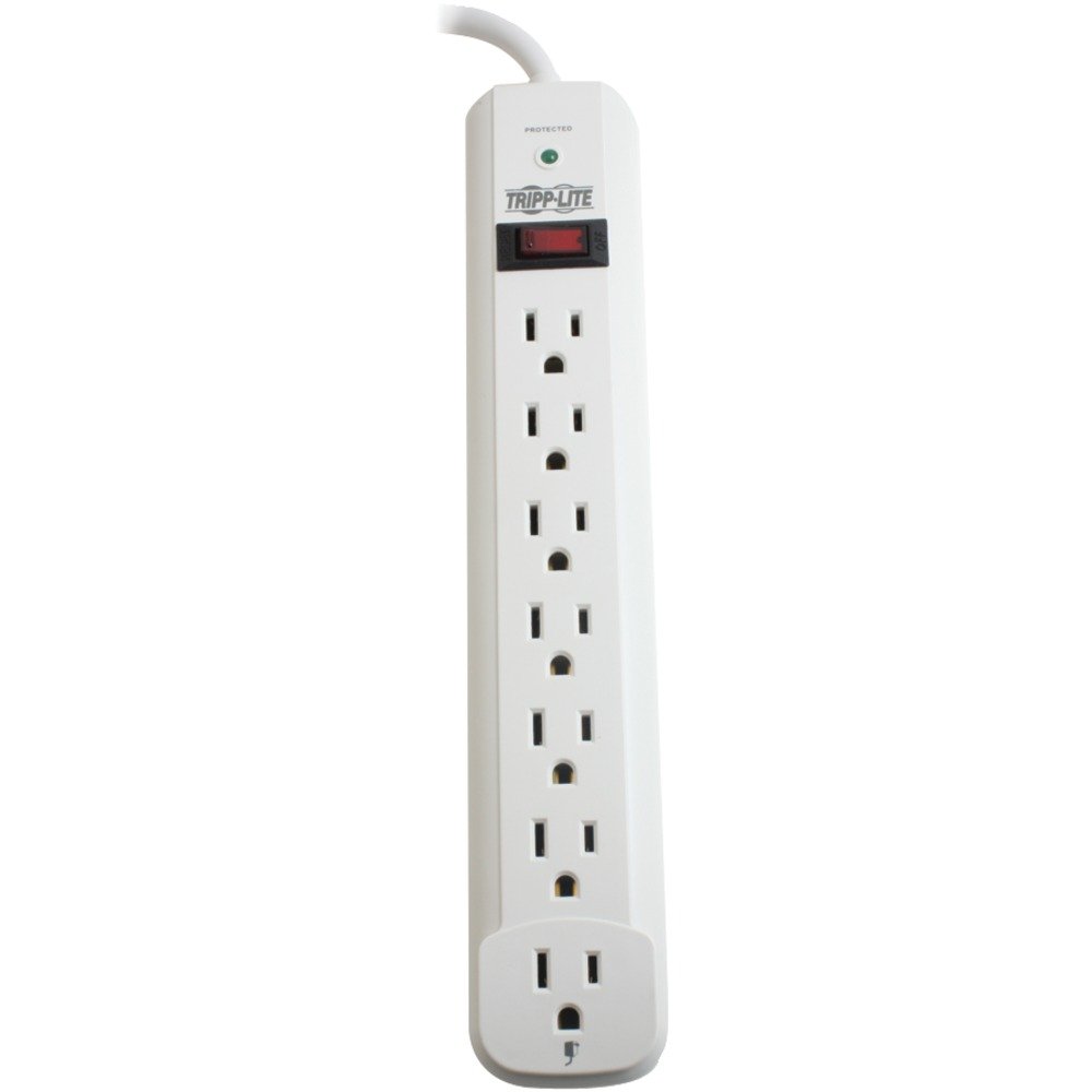 Tripp-Lite TLP725 Protect It 7-Outlet Surge Protector, 25' Cord, 1080 J, Light Gray Housing