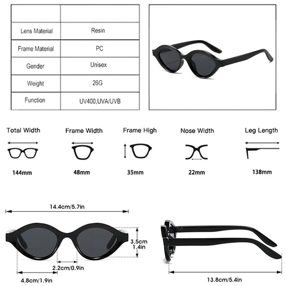 Retro małe kocie oko galaretki kolorowe okulary przeciwsłoneczne moda gradientowe UV400 mężczyźni punkowe owalne okulary przeciwsłoneczne