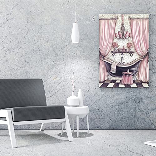 Vintage French Shabby Victorian Bathtub Poster Office Wall Art Decoration Canvas Painting Gift (6) Canvas Painting Posters And Prints Wall Art Pictures For Living Room Bedroom Decor 24X32Inch(60X80Cm #TOP3