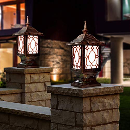 Image of Weldecor Antique Gate Lights for Outdoor Waterproof | Aluminum Casting Gate Light Lamp | LED Compatible Gate Light Set of 2PC