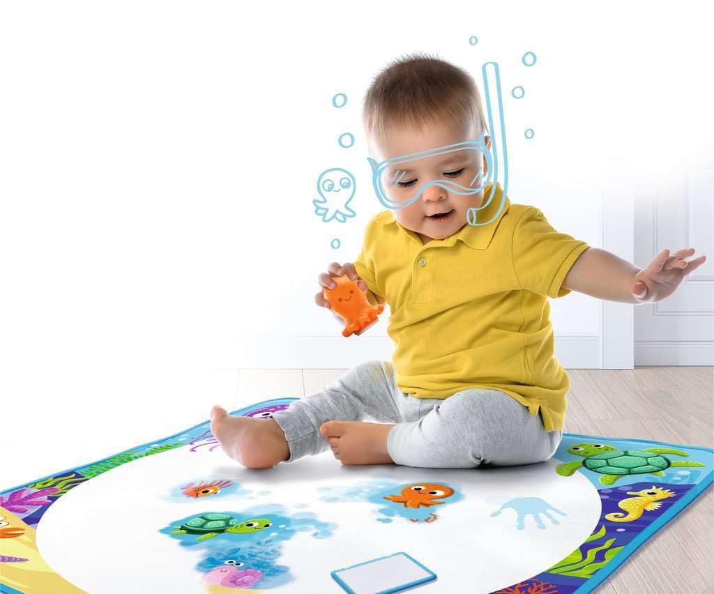 Ravensburger 4568 Aquadoodle Magic Ocean - stampaggio antimacchia e scoperta con acqua - set di timbri con tappetino in tessuto magico per bambini a partire da 1 anno - giocattolo a partire da 1 anno