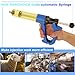 50ML Semi Automatic Livestock Syringe, with Extra 3 Colored Piston Rod Knobs, Adjustable Continuous Repeating Luer Lock Syringe for Cattle Cow Goat Sheep Pig