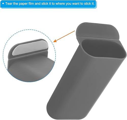 Miniatura 10 de PATIKIL Soporte para bolígrafo de pantalla de bricolaje, paquete de 2 soportes creativos para lápices, vasos autoadhesivos, organizador de