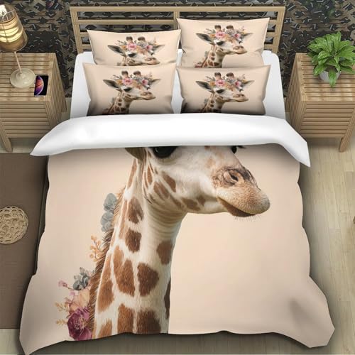 Housse de couette girafe anti-acarien et douce contre les allergies