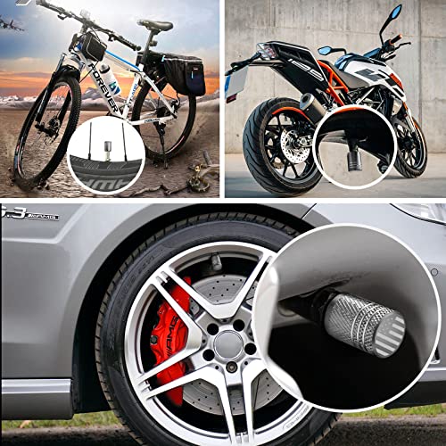 Tire Valve Stem Caps For Car Tire Cap 5 Pack Corrosion Resistant Leak-Proof Premium Alloy American Flag Universal For Car Bike Truck Motorcycle Grey #TOP5