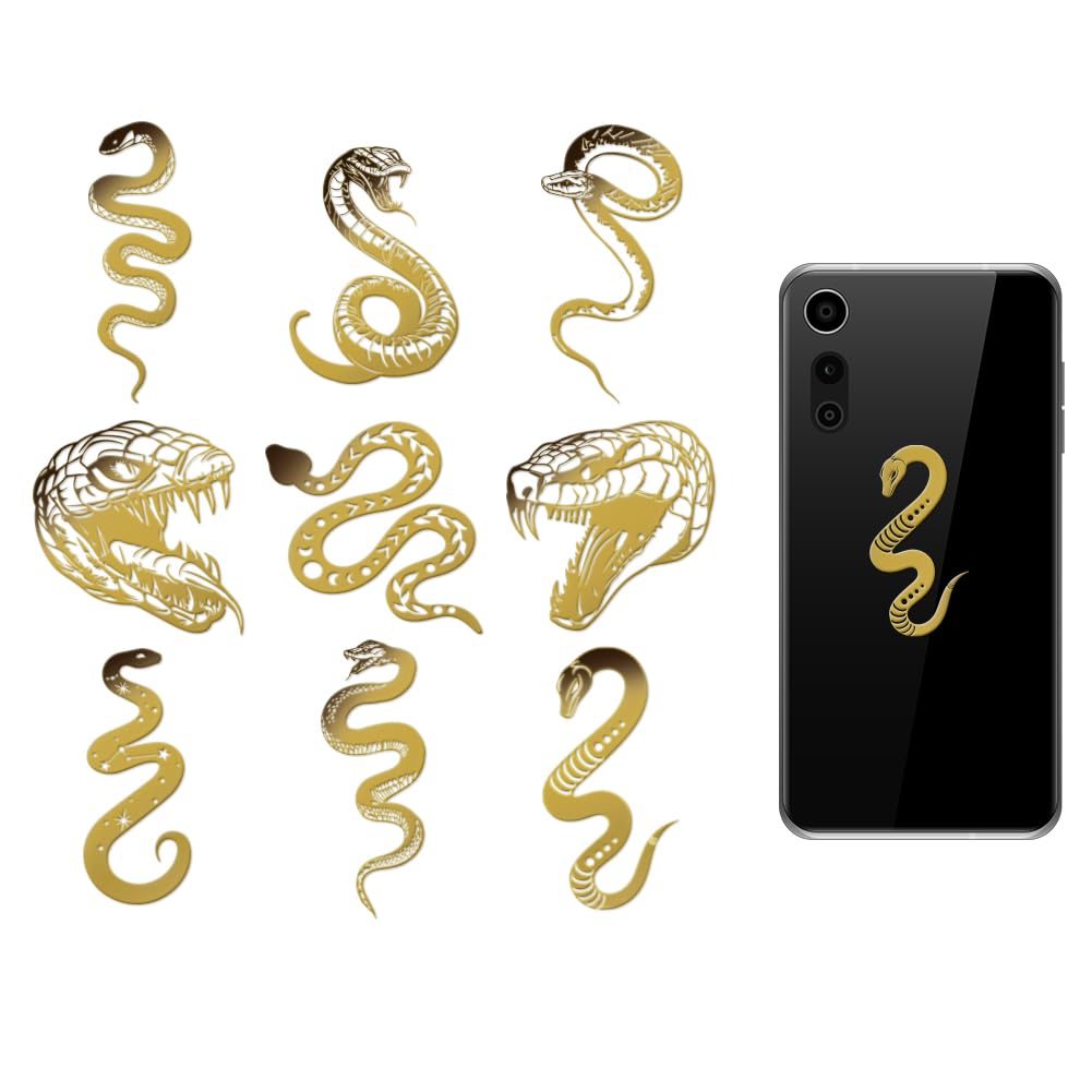 Autocollants serpent en métal doré OLYCRAFT 4,1x4,1 cm pour loisirs créatifs