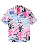 siliteelon Boys Hawaiian Shirts Short Sleeve Cotton Summer Beach Button Down Casual Aloha Shirts for Kids(TCS29, 2-3T)