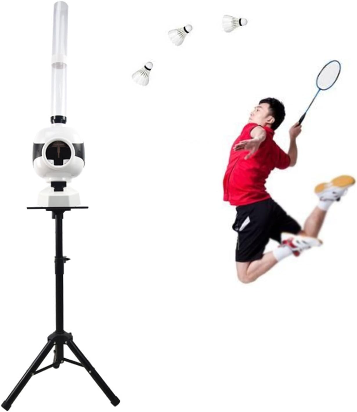 Automatic Rebound Badminton Trainer, Portable Badminton Serve Machine, Automatic Shuttlecock Robot Shuttlecock Machine for Indoor & Outdoor Training