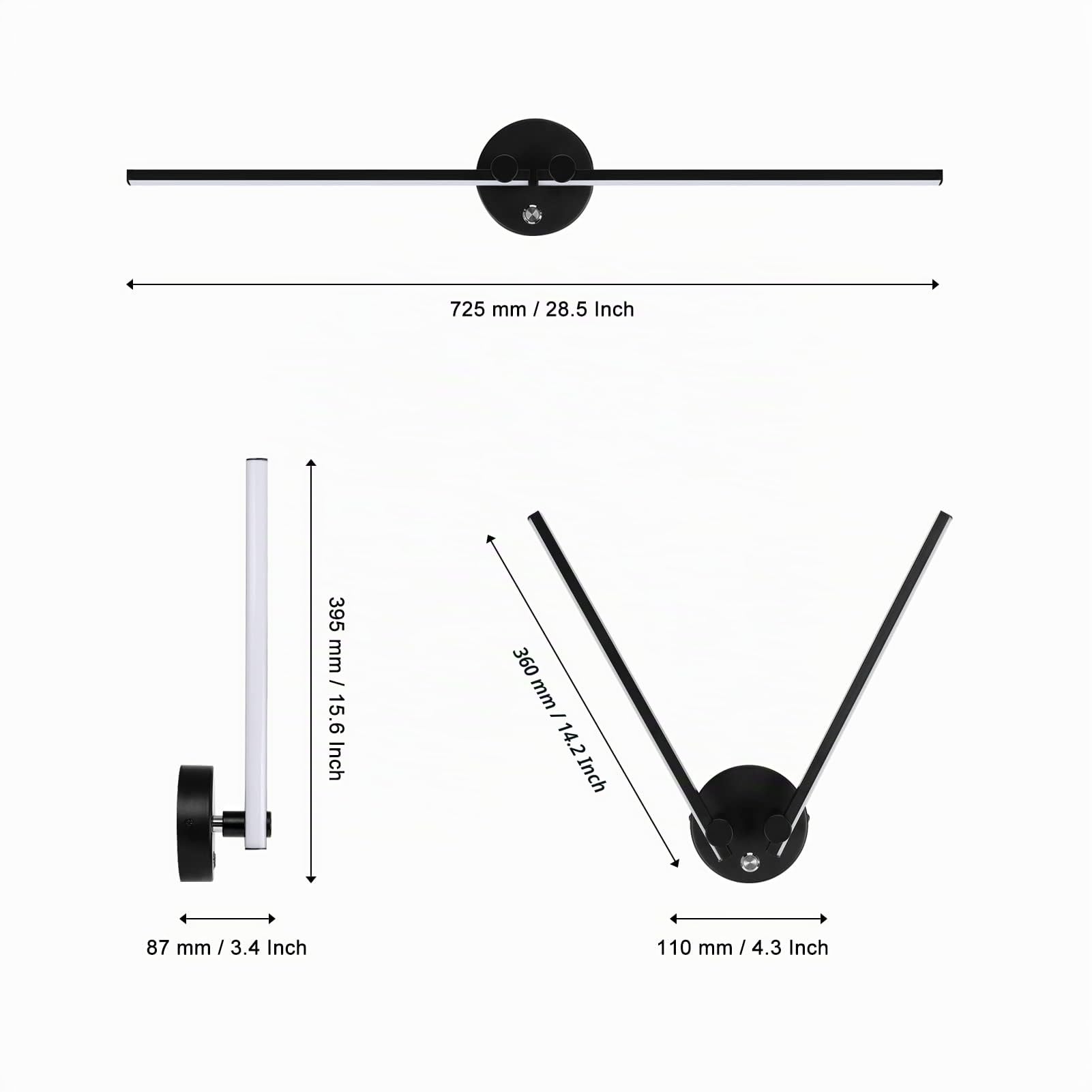 KAWELL 12W Moderne LED Wandleuchte mit Schalter Innen LED Wandlampe