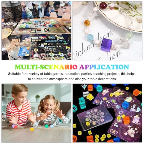 Sxutop 240 Stück 12 Farben Leere Acryl Würfel Blanko Würfel 8 mm DIY Bunten Dice Blanko Acrylwürfel 6-Seitiger DIY Dice mit Kordelzugtasche für DIY Herstellen,Partybevorzugung,Lernen