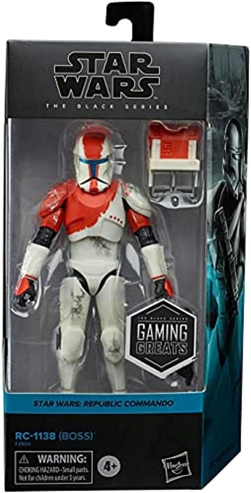 Star Wars The Black Series Gaming Greats RC-1138 (Boss) action figure in its packaging.