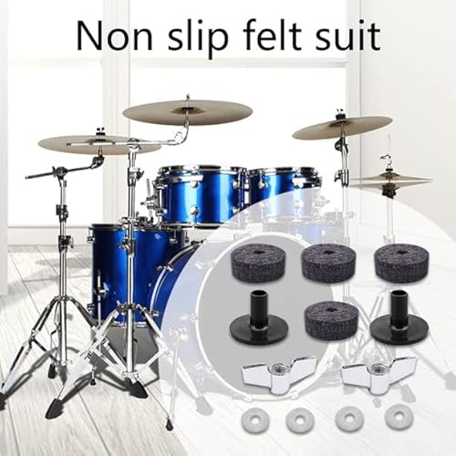 （12 Pieces）Cymbal Replacement Accessories Cymbal Felts Hi-Hat Clutch Felt Hi Hat Cup Felt Cymbal Sleeves With Base Wing Nuts And Cymbal Washer（Grey） #TOP3