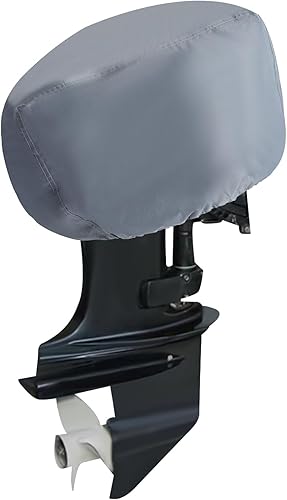 WenDissy Cubierta para motor de barco, cubierta impermeable 420D para capó motor fuera de borda, apta para motores de hasta 15-20 HP, color gris
