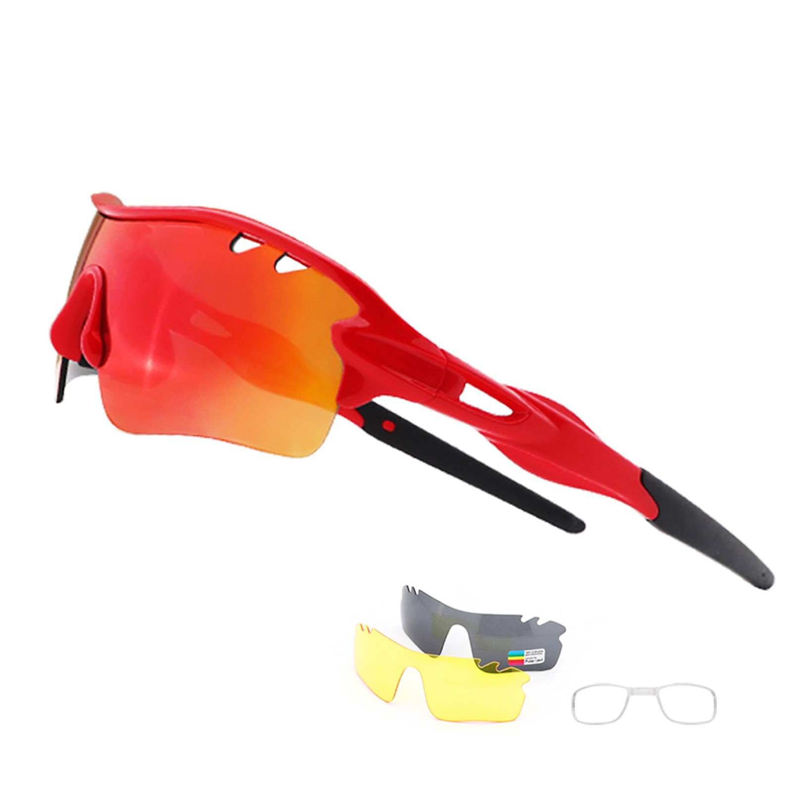 Gafas de ciclismo para niños de 8 a 12 años, gafas de sol deportivas polarizadas, protección UV400, 3 lentes, ligeras