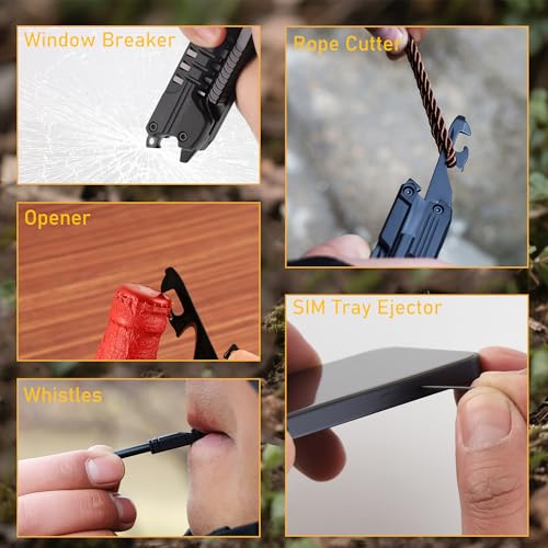 Multitool Knife with Nylon Pouch, 22 in 1 EDC Multi Tools with Fire Starting Sticks, Bottle Opener, Whistle, Pocket Knife and Window Breaker, Perfect for Survival, Outdoor and Everyday Use - Image 6