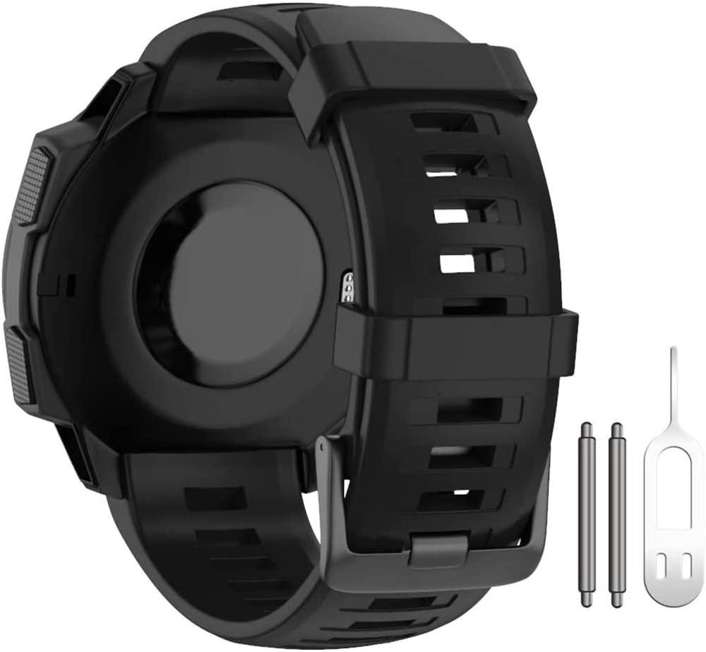 Zitel® Watch Band Compatible with Garmin Instinct 2 Solar/Instinct/Esports/Solar/Tide/Tactical GPS Soft Silicone Sport Wristband Straps - Black (B09C6TBVT5) Amazon Price History, Amazon Price Tracker