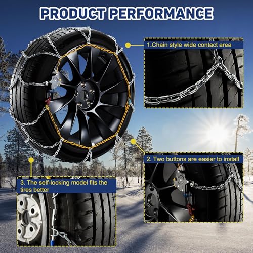 Cadenas de nieve para Tesla Model Y y SUV juego de dos cadenas de tracción universal DEDC MS1520 4