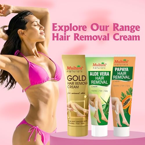 Image of Multani Naturals Rose Hair Removal Cream 60 ml (Pack of 2) | Removes Hair in Minutes | Gentle formula Enriched with Rose and Vitamin E | Painless, Easy, and Effective Hair Removal for Men and Women