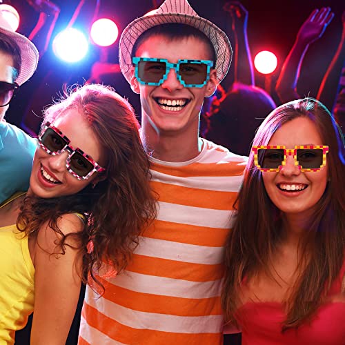 10/16 Pack Thug Life Party Sunglasses 8 Bit Pixelated Mosaic Gamer MLG Photo Props Glasses for Adults Teens2