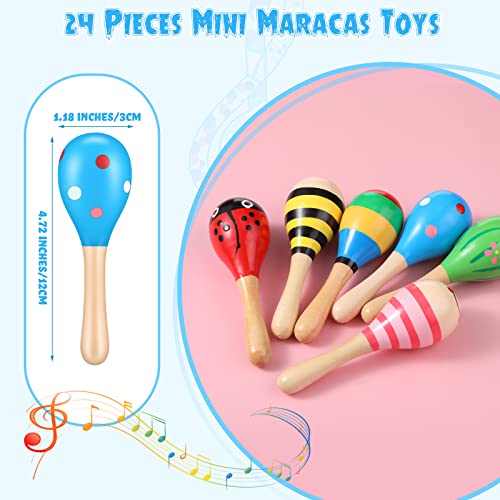 24 Pieces Mini Maracas Toys Mini Wood Festival Maracas Party Favors Colorful Maracas Mini Mexican Maracas Shakers Noisemakers For Cinco De Mayo Fiesta Mexican Themed Birthday Gift Party Favors #TOP1