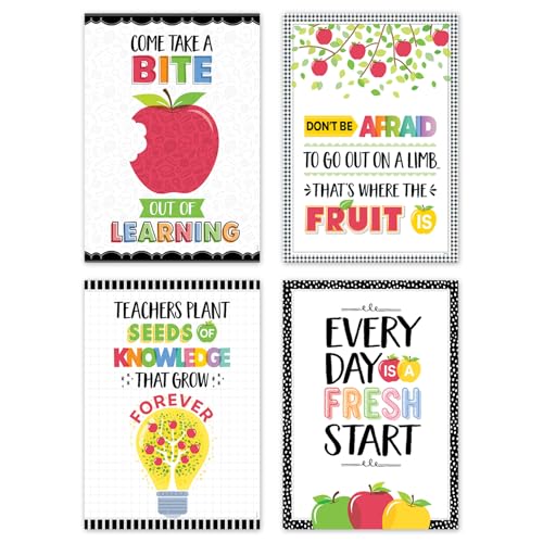 Creative Teaching Press Apple Time 4-Poster Pack - Wall Art Poster for Classroom & Home Office