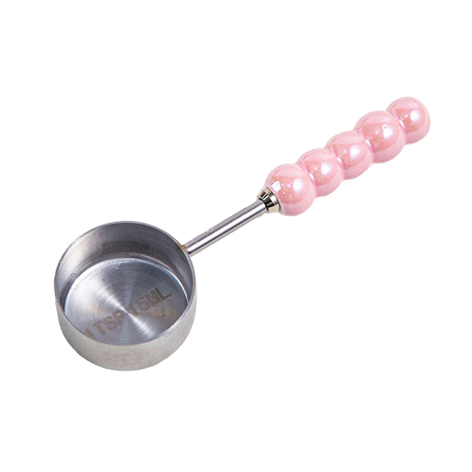 MICFENY Ceramic Pearls Handle Spoon for Baking and Cooking Need Kitchen Utensils Dishwasher Safe Coffee Measuring Spoon