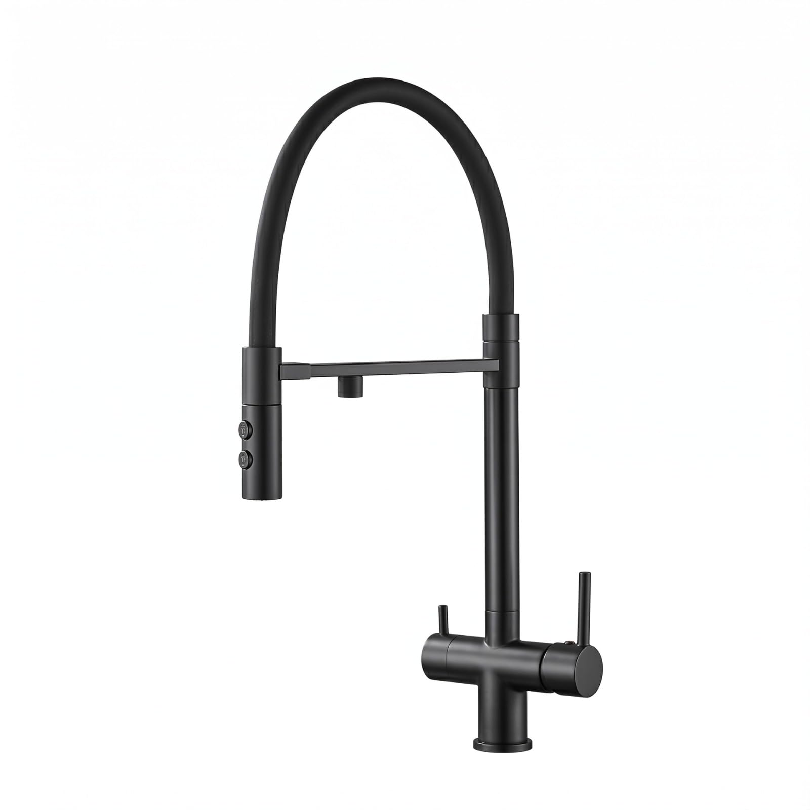 Fanjubei Black Kitchen 304 Stainless Steel Magnetic Rotating Hot And Cold Water Purification Faucet,