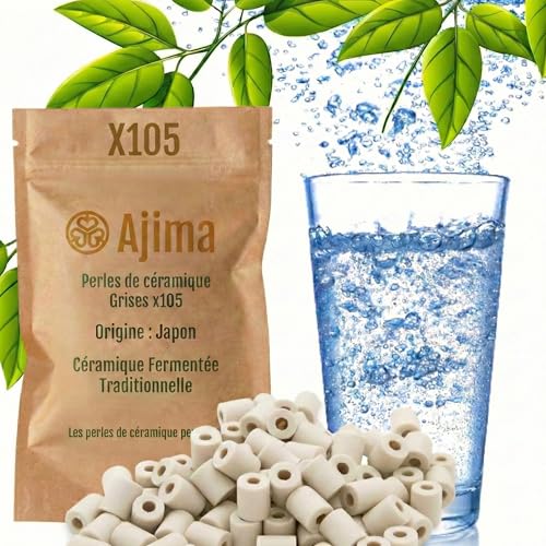 Ajima 105 perlas de cerámica EM® filtro de agua natural, descalcificador de agua para jarra, botella, solución filtrante, ecológica, antical, purificación