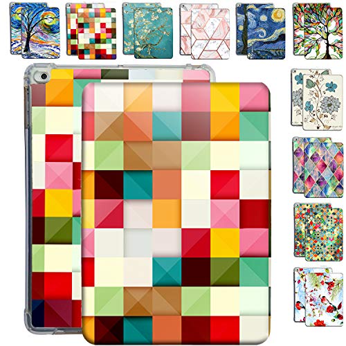 DuraSafe Cases - Funda con tapa para iPad Mini 5ª, 4ª, 1ª 2ª y 3ª generación de 7,9 con función de encendido y apagado automático, perfil delgado de TPU y ángulo de visión ajustable, color rejilla