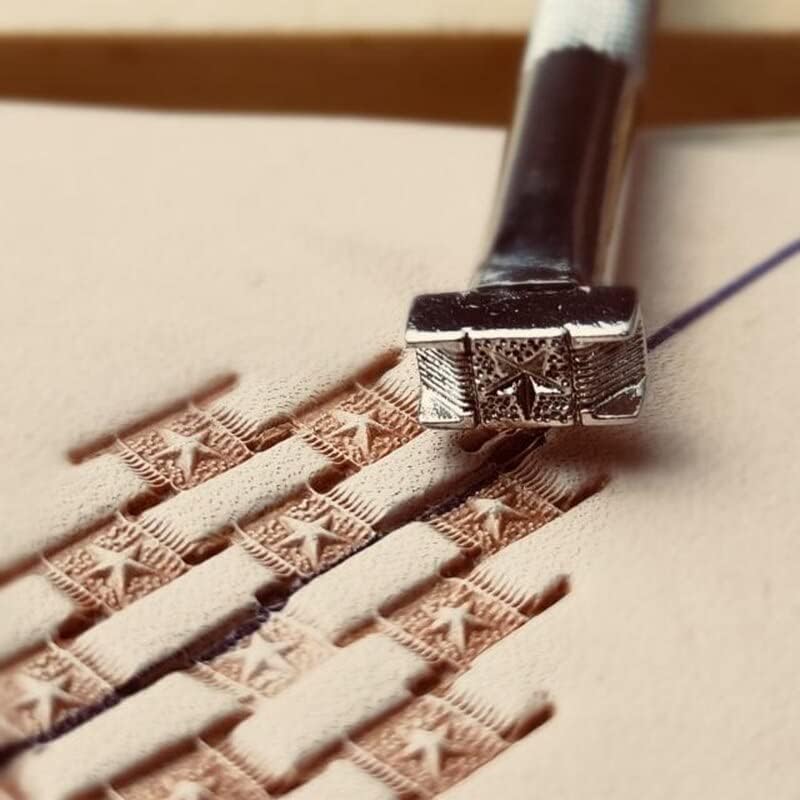 10mm X 5mm Leather Carving Printing Tools Weave Heat Star Pattern Stamping Tools Craft DIY Alloy Material logo punching - (Color: X501S)