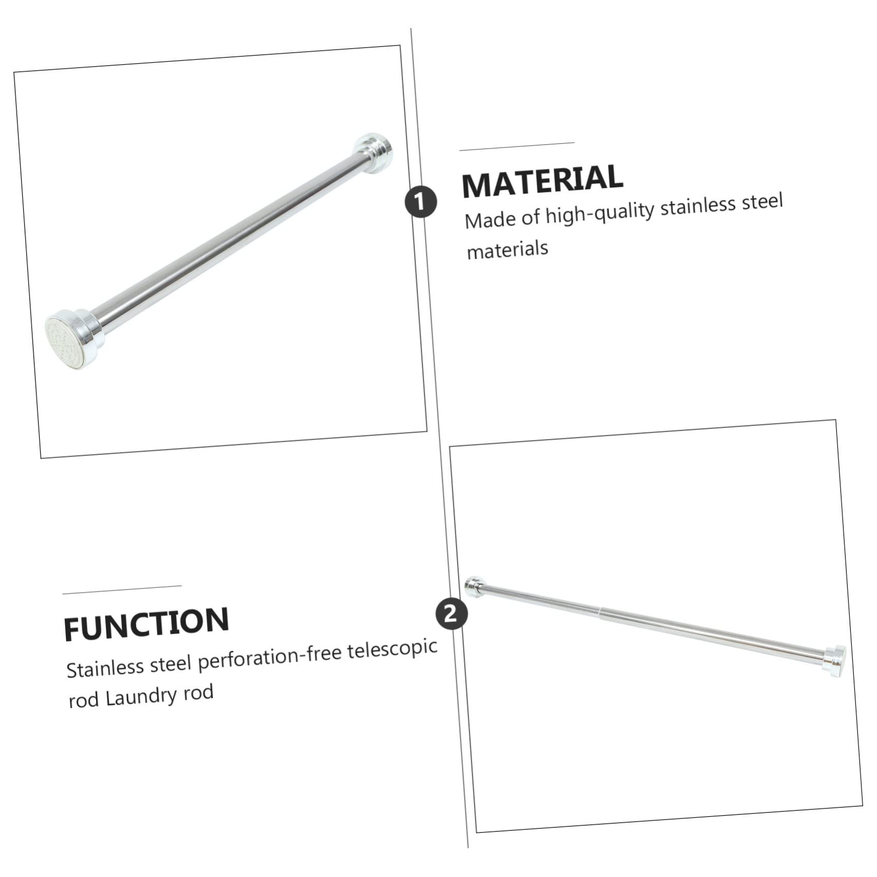 1 Barra Retráctil de Acero Inoxidable para Secar Ropa No Necesita Perforaciones Fácil de Instalar para Cortinas de Ducha Puertas Y Tendederos
