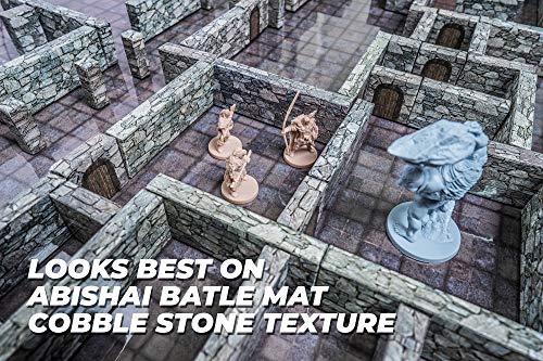 Modular Dungeon Wall System - Stone Walls Tabletop 28mm Miniatures Role Playing Game - DND Role Play - Battle Grid Mat Accessory - Dungeons and Dragons Maps