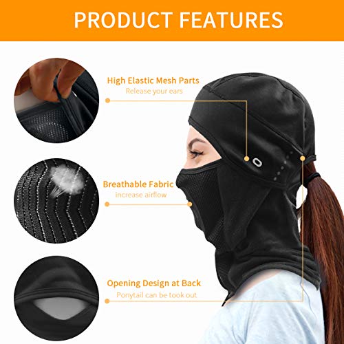 KINGBIKE Balaclava Ski Mask Motorcycle Running Full Face Cover Black (Mixed Style) - Thumbnail 5