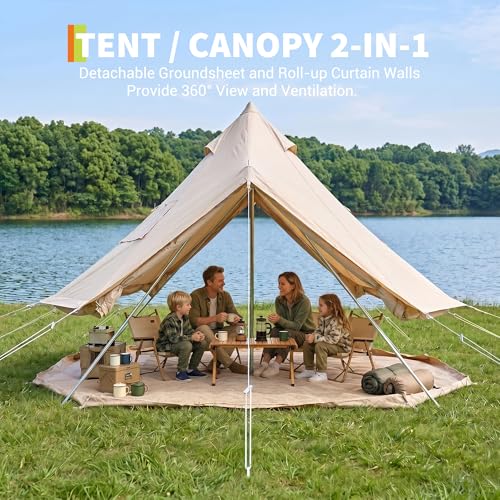 Carpa Bell Canvas beige 4 personas 4 estaciones 3 m miniatura 3