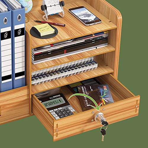 Catekro-Organizer-Scrivania-Legno-Organizer-Scrivania-Ufficio-Grande-Capienza-da-Scrivania-Porta-File-Rack-Per-Casa-Ufficio-e-ScuolaMarrone