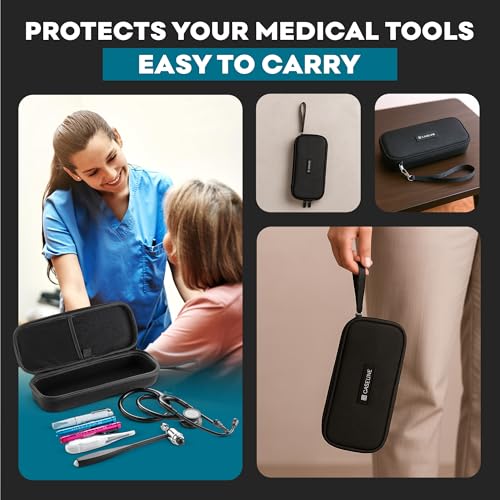 caseling Stethoscope Case For 3M Littmann Classic III, Lightweight II S.E, Cardiology IV Diagnostic, MDF Acoustica - Hard Case for Medical Tools with Pocket for Nurse Accessories - EVA Nursing Holder - Thumbnail 6